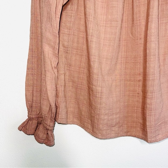 Universal Thread Blush Pink Ruffle Neck Cottagecore Peasant Top Small Women’s - Picture 4 of 11